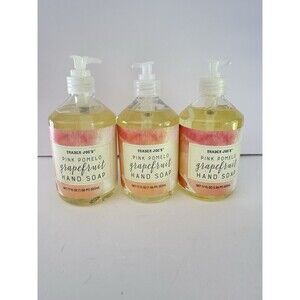 Trader Joe's Pink Pomelo Grapefruit Hand Soap 17fl oz NEW Pack of 3 Wash Germs